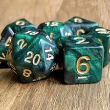 NEW Galaxy Polyhedral Die 7pcs TTRPG Dungeons and Dragons - Tarantula Nebula