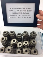 QTY 1 BOSTON GEAR CAST IRON D-1600 WORM GEAR - CLOCK TELESCOPE WINCH ETC. D1600