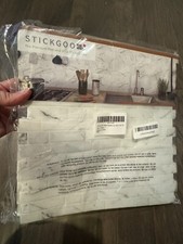 STICKGOO 10 Sheet Wall Tiles White Marble Peel  Stick Self Adhesive Thicker 3D