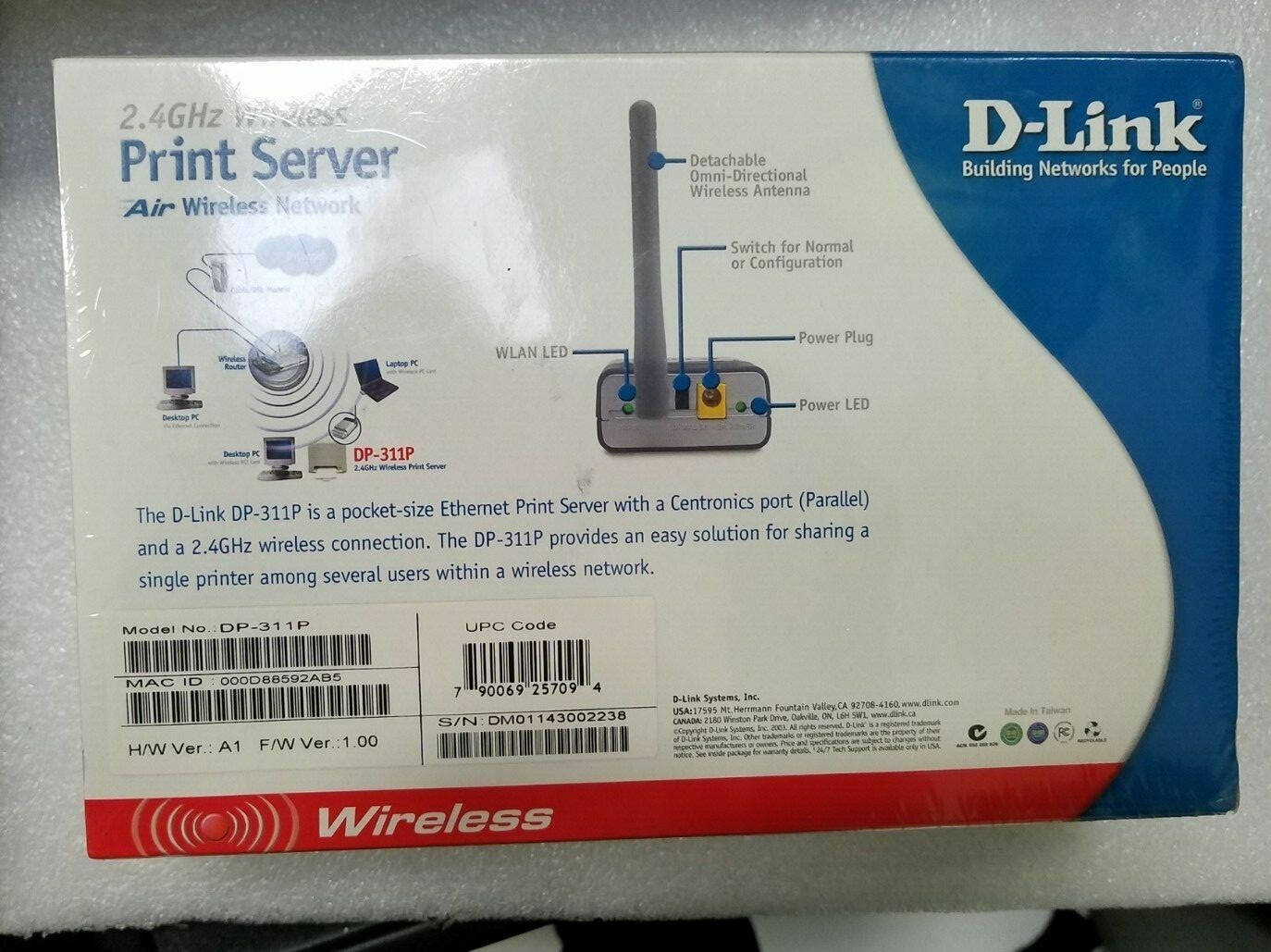 Dp-311p Wireless Parallel Print Server 