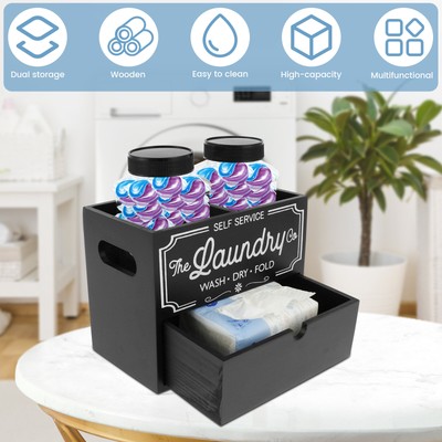 Dryer Sheet Container Large Capacity Laundry Sheet Dispenser with 2 qiLml