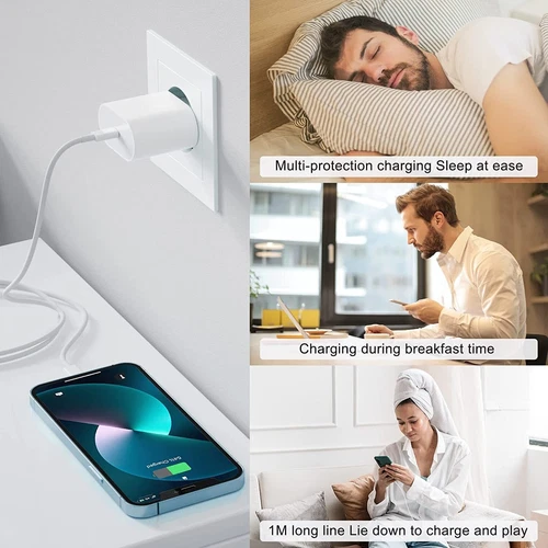 20W USB Type-C Wall Adapter PD Power USB-C Fast Charger For iPhone 16 15 Series - Picture 4 of 15