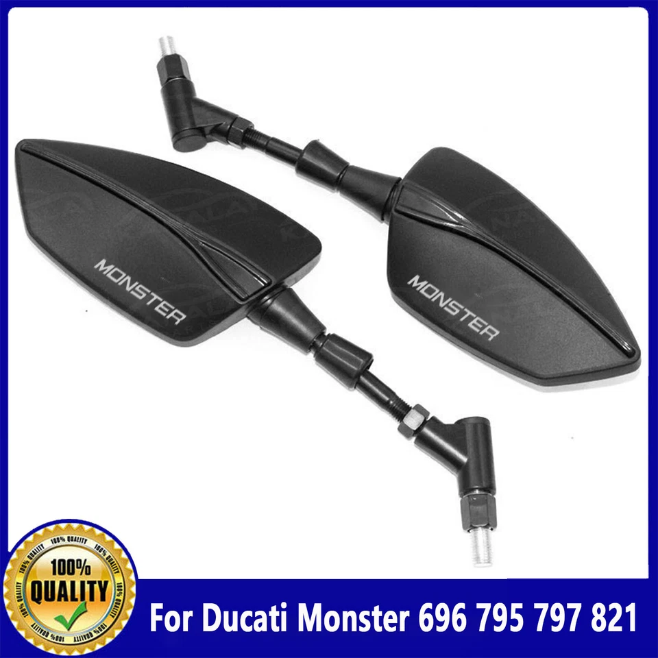 For Ducati Monster 696 795 797 821 Universal Left Right Rear Rearview Mirrors Foto 4 de 4