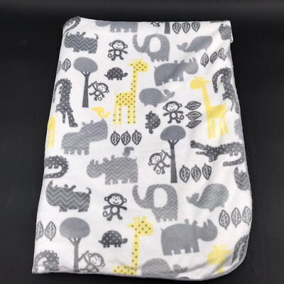 Target Safari Baby Blanket Circo Jungle Gray Alligator Elephant Monkey