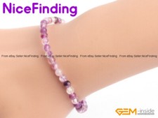 4mm Round Gemstone Tiny Bead Bracelet Fashion Jewelry Elastic Stretch 7.5" Gifts