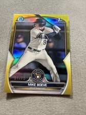 2023 Bowman Chrome Draft Mike Boeve Yellow Refractor 31/75 Brewers K9