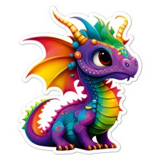 Cute Baby Dragon, Vinyl Decal Sticker, Indoor Outdoor, 3 Sizes, 8786