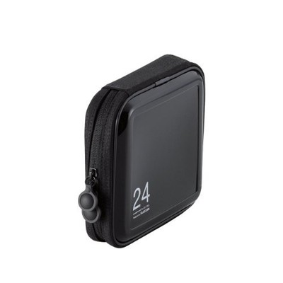 Elecom CCD-H24BK DVD CD Case, Semi-Hard with Zipper, Holds 24 Cards, Black