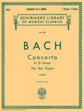 Bach Concerto in D Minor 2-piano score BW1052 Schirmer Piano Duet 050259850