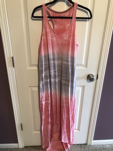 pink and white tie dye dress