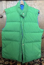 Vtg 70's Gerry Made In USA Goose Down Vest Snap Men's M Green Blue Reversible