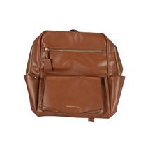 TWELVElittle Brown Vegan Leather Diaper Backpack Bag Changing Pad Pockets Travel