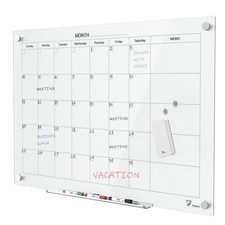 TOWON 47 x 35 Inch Large Glass Dry Erase Board, Magnetic Whiteboard Calendar,...