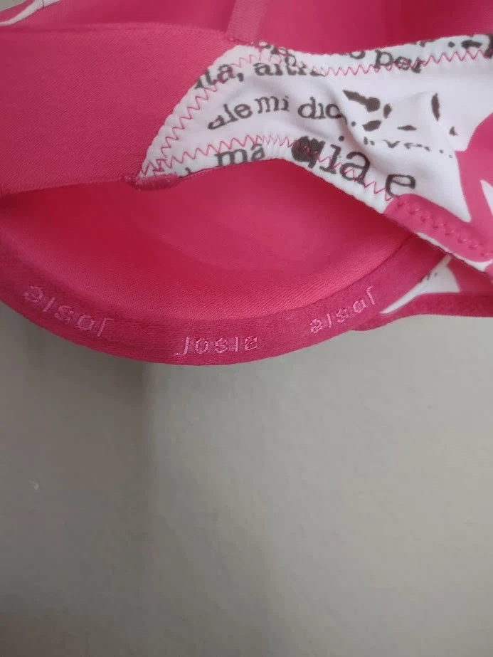 Sujetador push up acolchado estampado Josie Natori vintage Fuscia Espresso y blanco talla 34B Foto 4 de 4