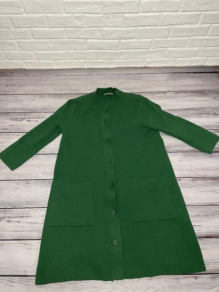 Women COS Coat Green Cotton 34 / XS / 42