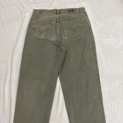 Vintage Levis Silvertab Loose Jeans Olive Army Green 90s Baggy