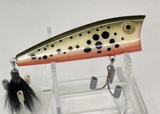 Vintage Unknown Pop-R “Type” Topwater Fishing Lure, Awesome“Custom” TROUT 2 7/8”