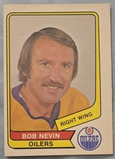 Bob Nevin 1976-77 O-Pee-Chee Hockey Card ~ Edmonton Oilers ~ #73 