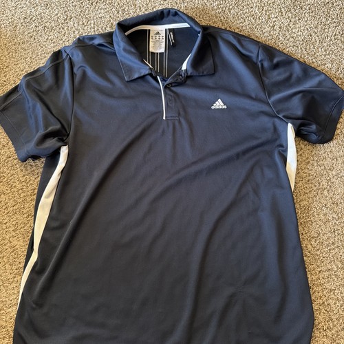 adidas Polo Shirts - Men XL - Blue/White, Black/White And Black/Yellow - Used