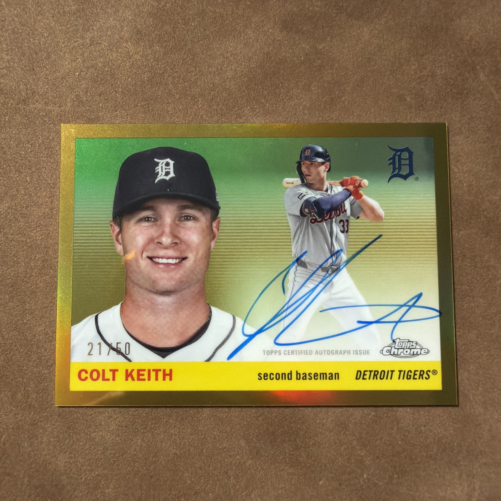 2025 Topps Chrome Platinum Colt Keith On Card Auto True Gold 21/50 view 1