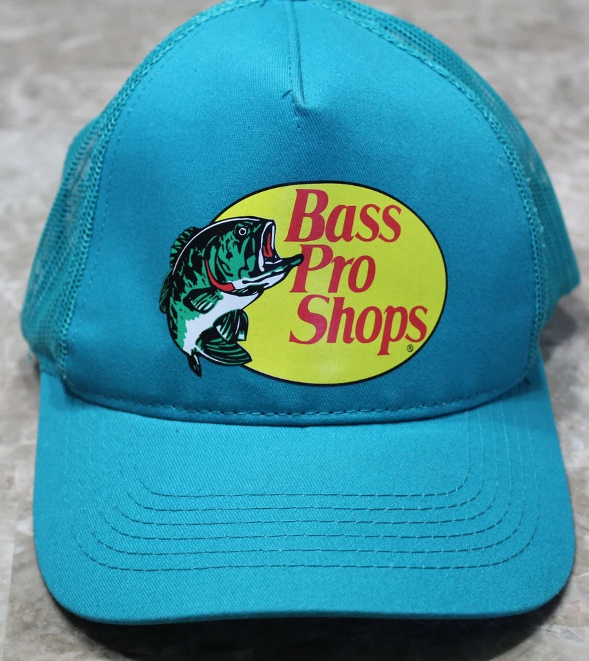 Boné de pesca Bass Pro Shops unissex tamanho único ajustável malha azul-petróleo - Imagem 2 de 4