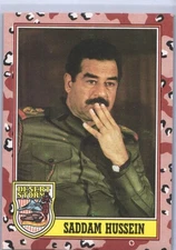 1991 Topps Desert Storm Saddam Hussein Historical Collectible Card