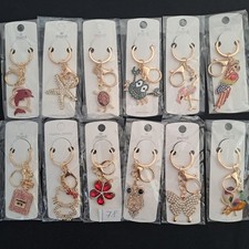 Lot 12 Crystal Rhinestone Key Chain Bag Charm Fashion Unbranded.