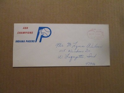 ABA Indiana Pacers Vintage ABA Champions Dated 1972 Team Logo Business Envelope