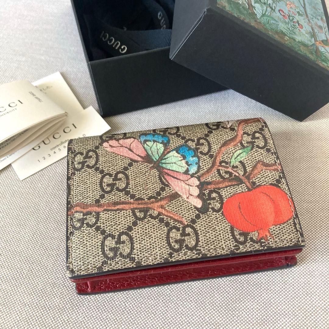 Gucci Tian Card Case GG Supreme Butterfly thumbnail 2
