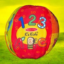 Melissa  Doug K's Kids Talking Ball 2-in-1 ABC 123 Learning Plush Toy Nursery