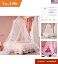 Princess Bed Canopy with Lights   Extra Large Mosquito Net for Kids' Rooms