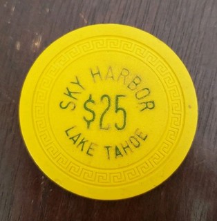 1947 $25 Sky Harbor Lake Tahoe Casino Chip