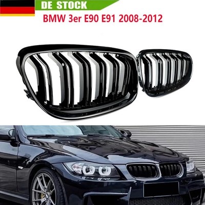 Grill Kühlergrill Nieren glanz schwarz Doppelsteg für BMW 3er E90 E91 2008-2012*
