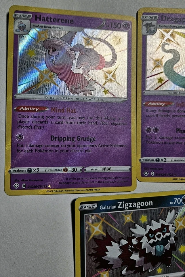 Pokemon Card Lot 5 Cards Shiny Corviknight, Boltund V, Dragapult, Hatterene NM - Image 4 of 4