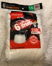 NOS Hanes Boys Tagless Briefs 6 Pair szLarge White 14-16 100 Cotton 2014