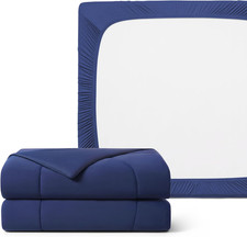 Evercool King Comforter  Fitted Sheet Bundle - 30 Off Midnight Blue 