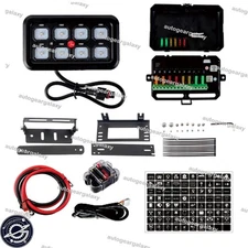 Universal 8 Gang Switch Panel On-Off LED Car Switch Panel Circuit Control 12/24V