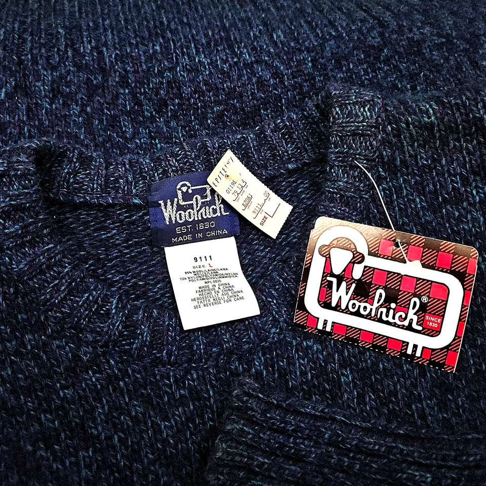 Vintage 80s 90s NOS Woolrich Wool Sweater Atomic Fleck Marled Ragg Knit NWT Sz L - Image 3 of 4