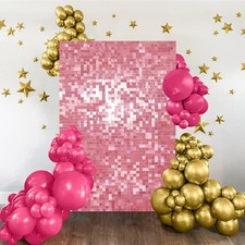Pink Shimmer Wall Backdrop Panel 3FTx4FT Sparkle Photo Backdrop for Wedding B...