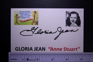 GLORIA JEAN (1926 2018) (NEVER GIVE A SUCKER AN EVEN BREAK) AUTOGRAPH INDEX CARD