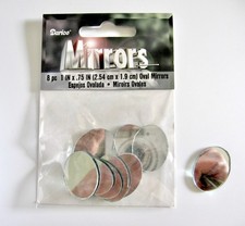 1 X 3/4 INCH DARICE SMALL OVAL GLASS CRAFT MIRRORS 8 PIECES