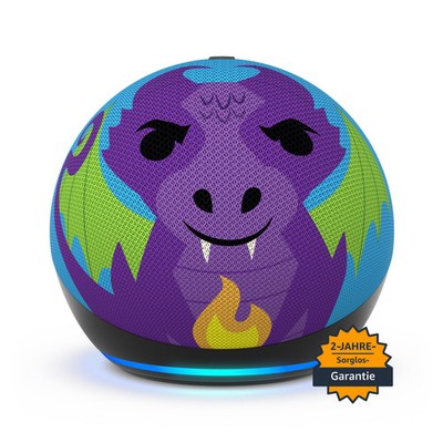Amazon Echo Dot (5. Gen.) Kids smarter Lautsprecher mit Alexa Drachen-Design