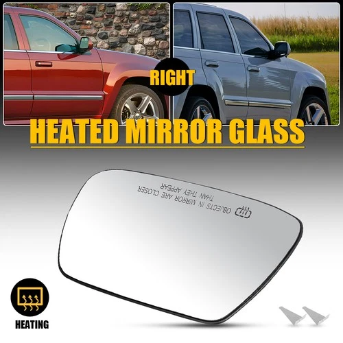 For 2005-2010 Jeep Grand Cherokee View Rear Mirror Glass Right Passenger Heated