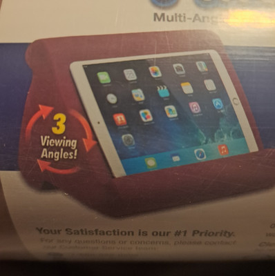 Pillow Pad tablet holder burgundy multiple viewing positions