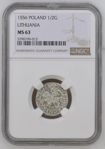 1556 Poland 1/2G LITHUANIA NGC MS 63