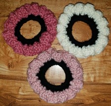 Handmade Crochet Scrunchies; set of 3