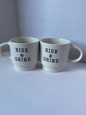 Market Finds rise & grind stackable Coffee Mugs Tea Coffee Lover Gifts
