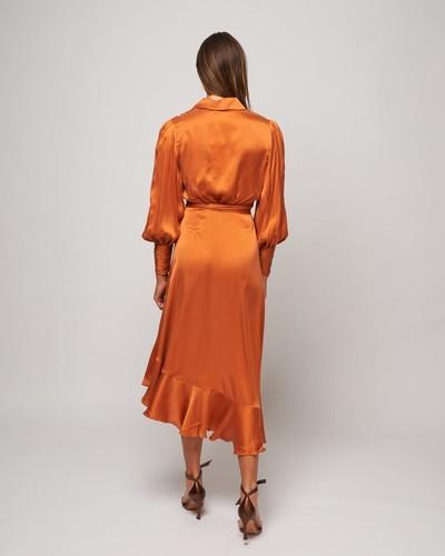 zimmermann Silk Wrap Midi Dress size 1 - Foto 3 di 9