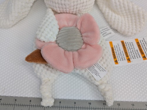 Gerber Rabbit Lovey Rattle Security Blanket Quilted 11 Inch Stuffed Animal Toy - Picture 3 of 7