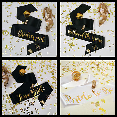 TEAM BRAUT JUNGGESELLINNENABSCHIED SCHÄRPEN - Schwarz & Gold Braut Junggesellinnenabschied Zubehör